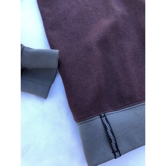 VANS Poly Cotton Button Up Cardigan Sweater Maroon Gray Men’s L Retro Jacket EUC - Picture 11 of 14